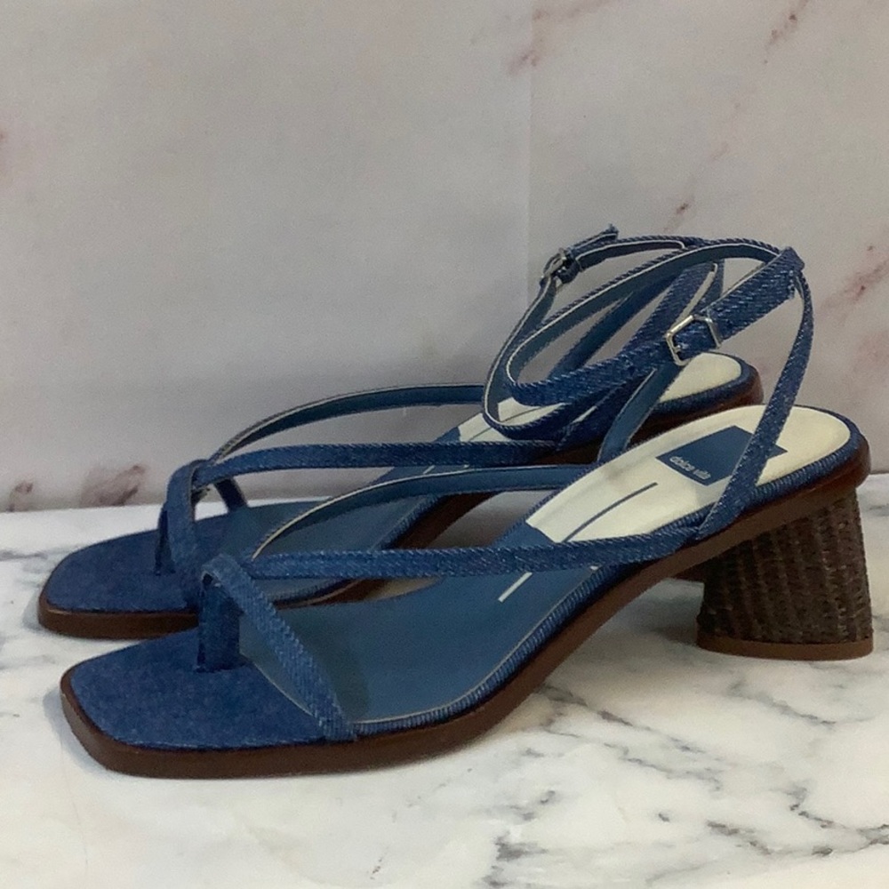 NWT Dolce Vita Sandals Blue Denim Banita Size 8 US - Picture 4 of 7